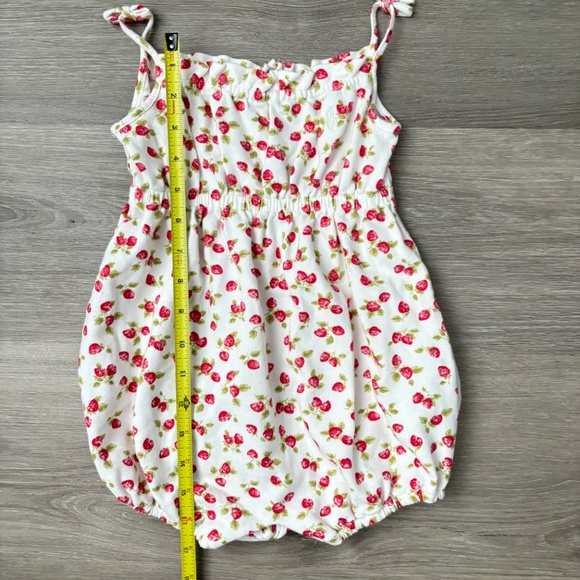 POLO RALPH LAUREN Baby Girl Toddle STRAWBERRY ROMPER One Piece Cotton Sz 18M - Picture 10 of 13